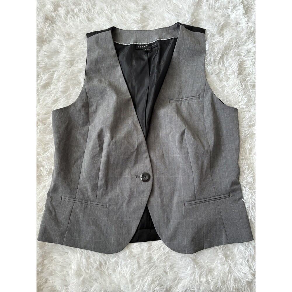 Attention Adult Sz. L Classic Gray With Black Formal Vest.